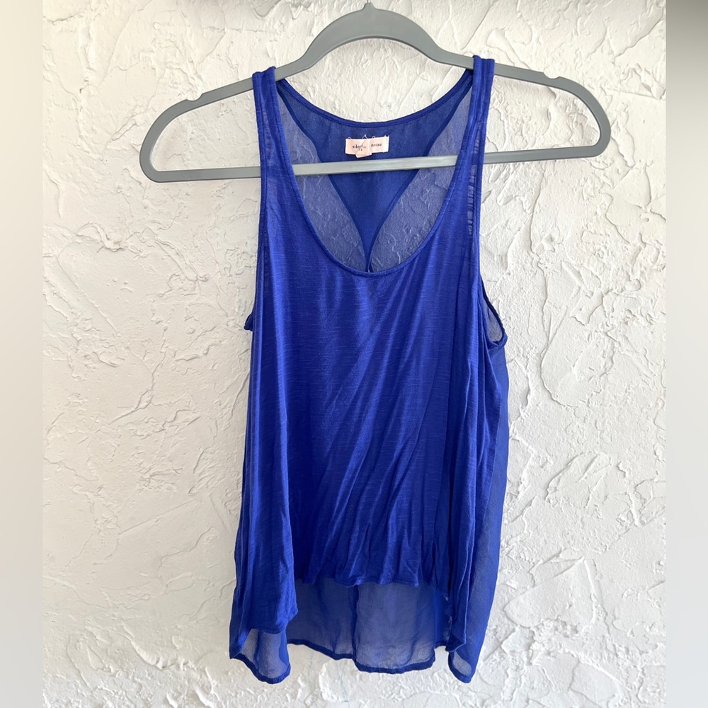 Silence and noise blue top.